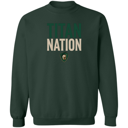 tc-titans-titan-nation-gildan-crewneck-pullover-sweatshirt — Forest Green — Front — source sha256 8f9f694fe3a22787e2a94cff8cb136ebb522ac400da4481d0b1828d59cb85f9b — Color position 7