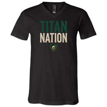 tc-titans-titan-nation-bella-canvas-unisex-jersey-ss-v-neck-t-shirt — Black — Front — source sha256 905db1116f56809c93500f7575e468167ac3103965c3c16476fd82a9b0f82800 — Color position 2
