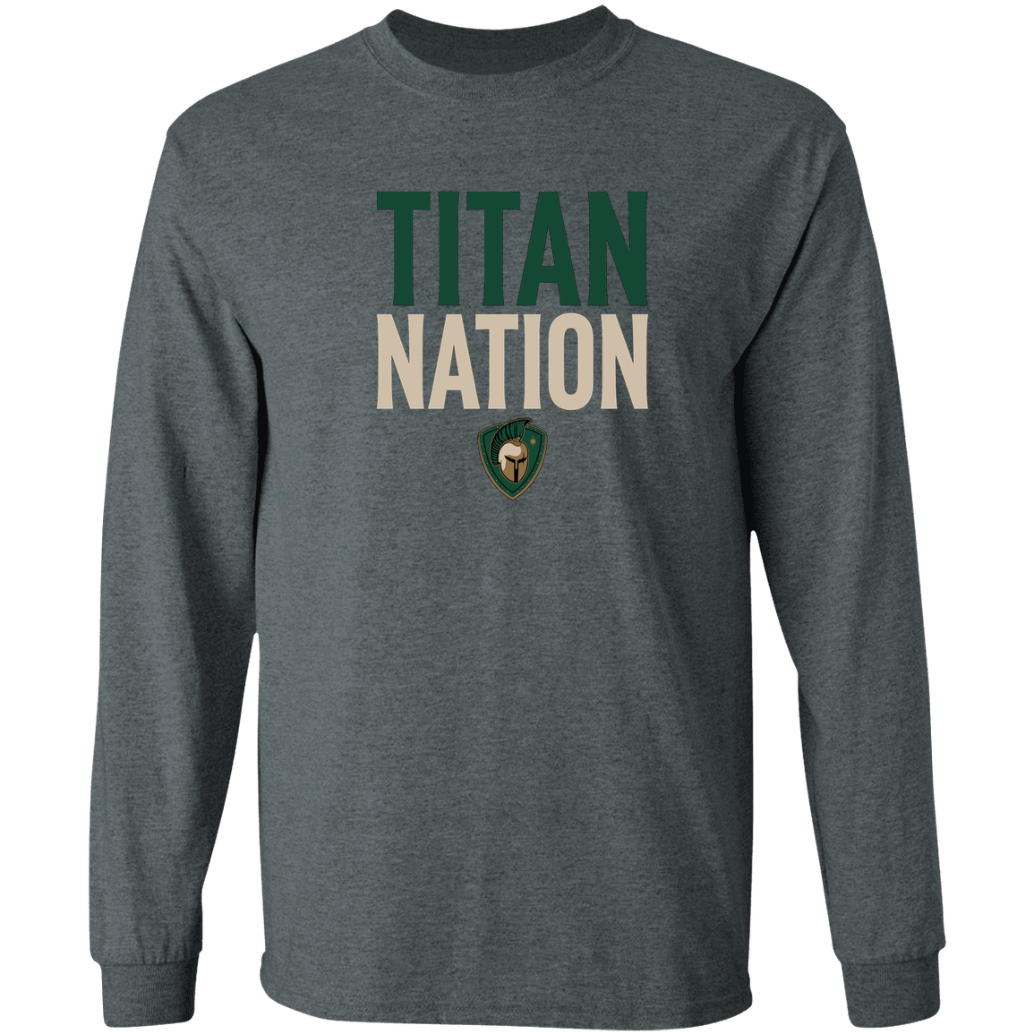 tc-titans-titan-nation-gildan-ls-t-shirt-5-3-oz — Dark Heather — Front — source sha256 9709a7538213a0fddb57fa8bd01a315ee3bb9c817fcdbb773a33dcab1ff171cc — Color position 2