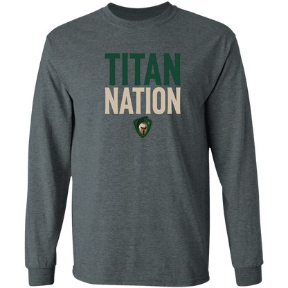 tc-titans-titan-nation-gildan-ls-t-shirt-5-3-oz — Dark Heather — Front — source sha256 9709a7538213a0fddb57fa8bd01a315ee3bb9c817fcdbb773a33dcab1ff171cc — Color position 2