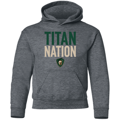 tc-titans-titan-nation-gildan-youth-pullover-hoodie — Dark Heather — Front — source sha256 b60c7eb3f8c9d010687a0256fa9bab0d62bc55f76e7ace6e408626737a3b23e4 — Color position 4