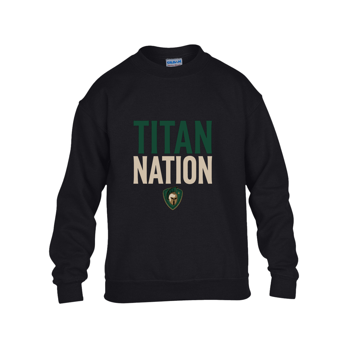 tc-titans-titan-nation-gildan-kids-heavy-blend-fleece-crew — Black — Front — source sha256 c4574dcaf80e6e25a5785d2170e7b2e1b166abe57121fcc9ac0312ad18afbf3c — Color position 1