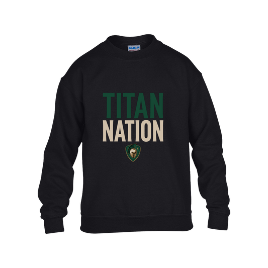 tc-titans-titan-nation-gildan-kids-heavy-blend-fleece-crew — Black — Front — source sha256 c4574dcaf80e6e25a5785d2170e7b2e1b166abe57121fcc9ac0312ad18afbf3c — Color position 1