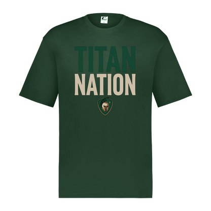 tc-titans-titan-nation-c2-mens-performance-short-sleeve-tee — Dark Green — Front — source sha256 c960196cafdf127093e298404eeea1e2ccdc86daf4aa9bc018b9c2e4ad2bd6e9 — Color position 5
