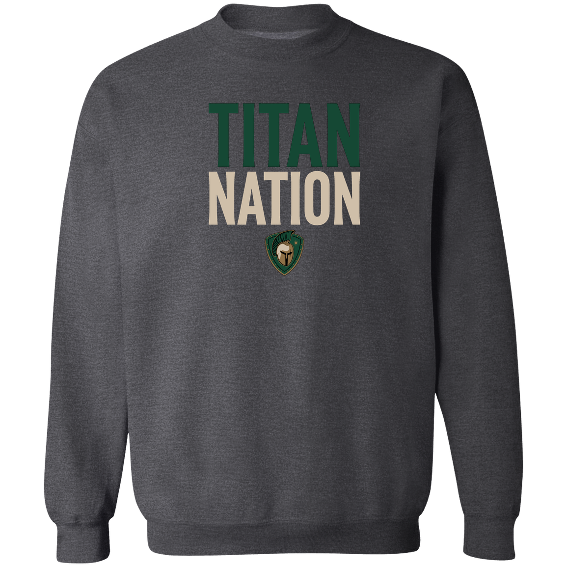 tc-titans-titan-nation-gildan-crewneck-pullover-sweatshirt — Dark Heather — Front — source sha256 d4a290023ea562ce4229c3225f4d82213e7839c67fa8334a6b5ba1bdfee56094 — Color position 6