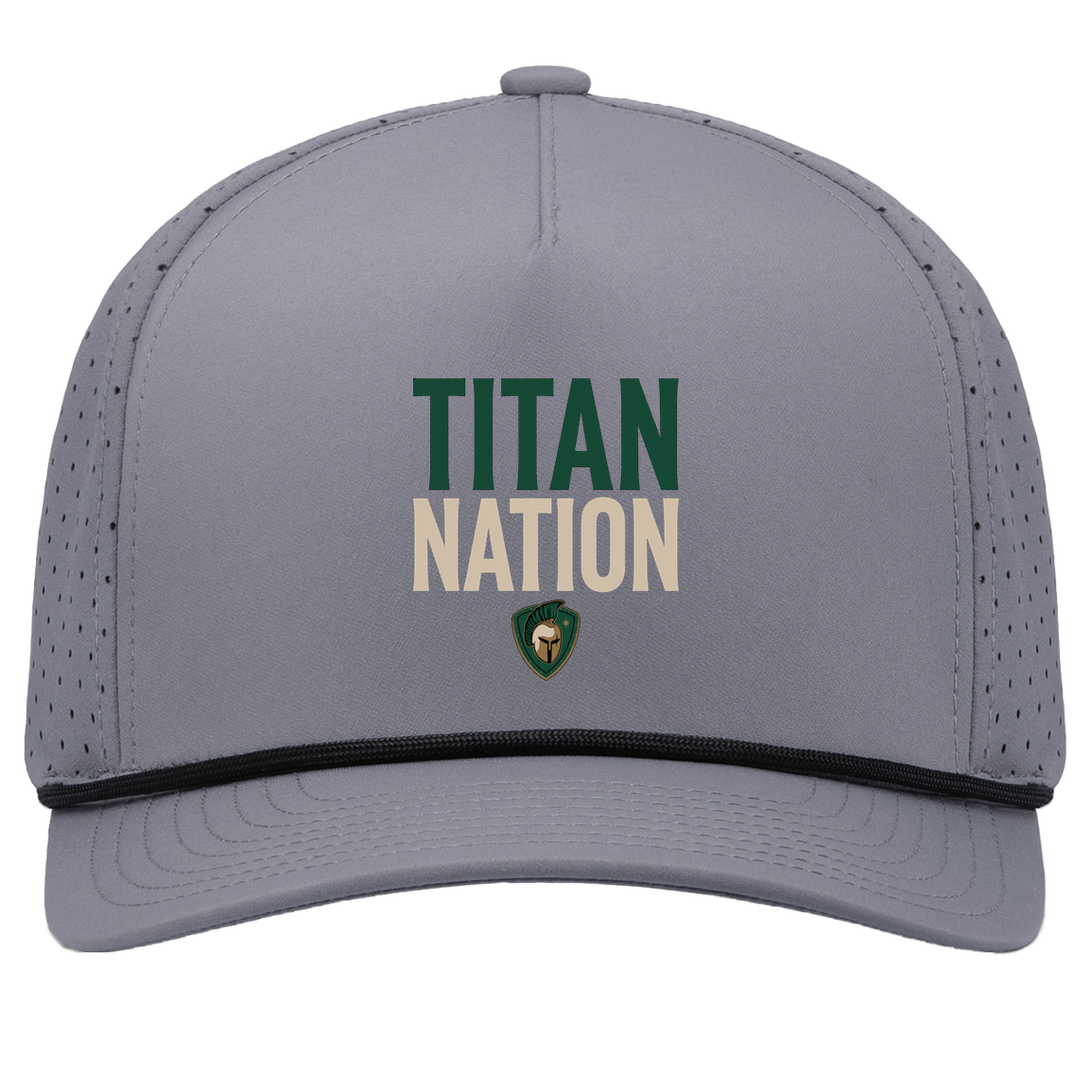 tc-titans-titan-nation-pacific-headwear-weekender-perforated-snapback-cap — Graphite/Black — Front — source sha256 d95ca890259d76662b4b169aa8d324fca2f6bcd7dd825fa7561fbfec081882b0 — Color position 3