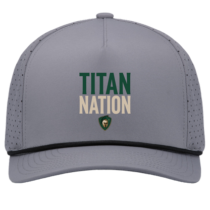 tc-titans-titan-nation-pacific-headwear-weekender-perforated-snapback-cap — Graphite/Black — Front — source sha256 d95ca890259d76662b4b169aa8d324fca2f6bcd7dd825fa7561fbfec081882b0 — Color position 3