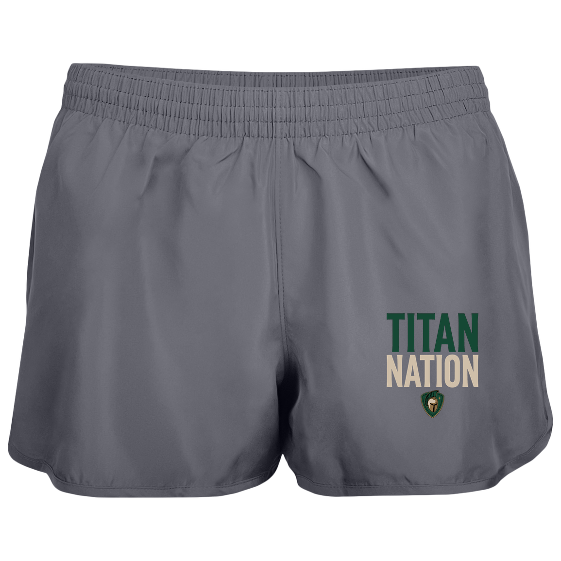 tc-titans-titan-nation-augusta-ladies-wayfarer-running-shorts — Graphite — Front — source sha256 e142d136c765d3499562eb503687ed59cdcd3c89e2e6dced68c87046bed741a8 — Color position 2