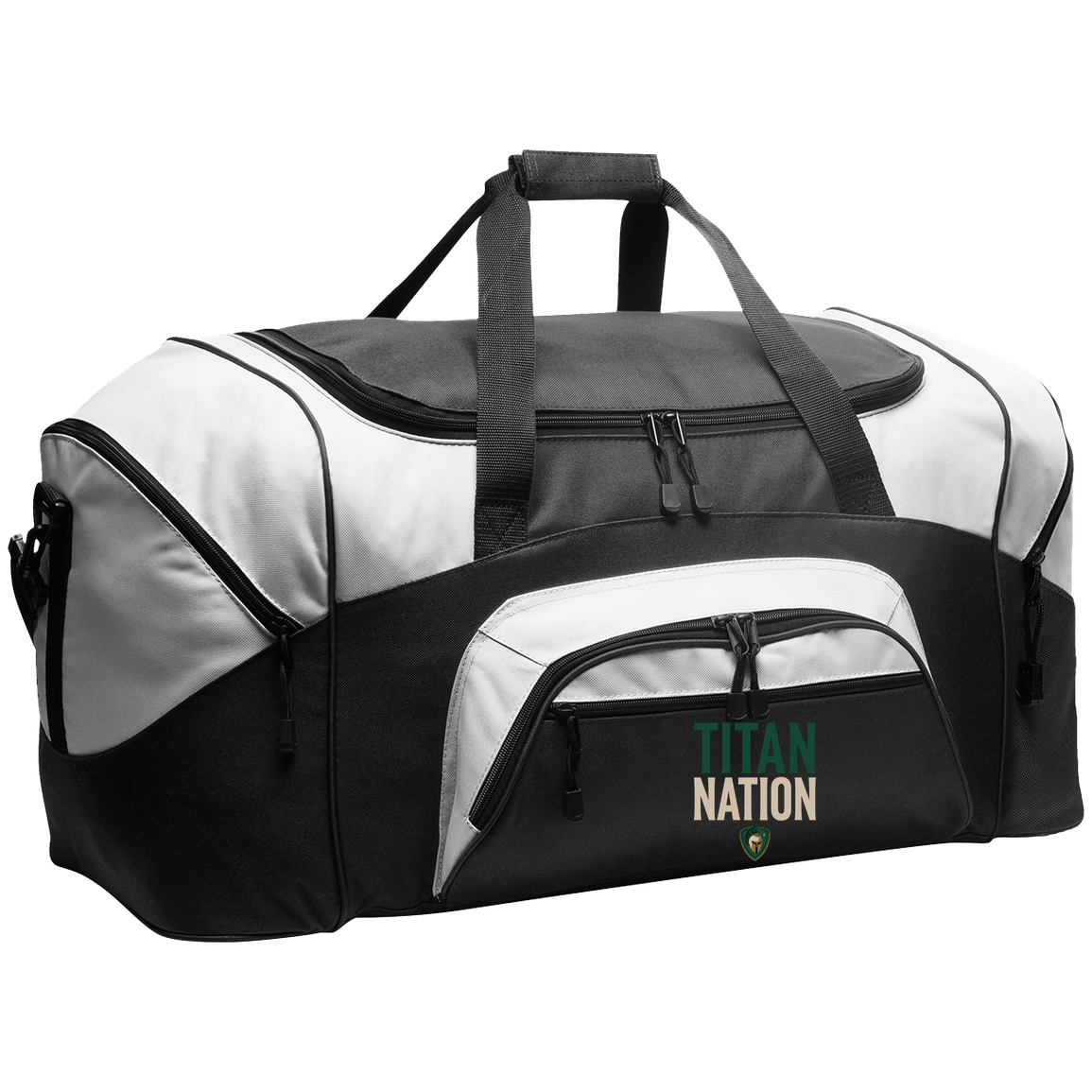 tc-titans-titan-nation-port-company-sport-duffel — Black/Gray — Front — source sha256 e41d538b8937e77e2acd114401cdd2453c57966c23aa9cc1de7f657d1b9c608c — Color position 1