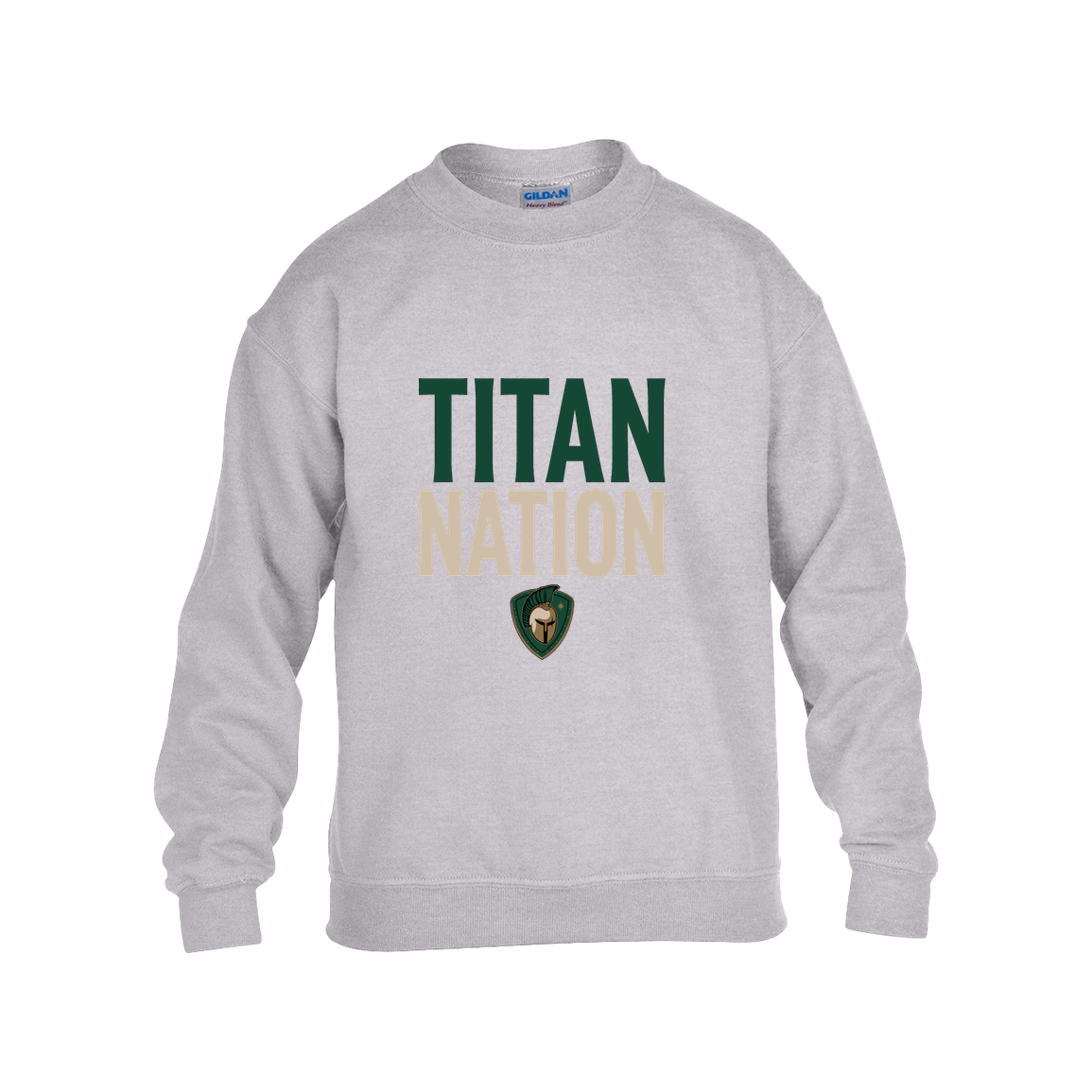 tc-titans-titan-nation-gildan-kids-heavy-blend-fleece-crew — Grey — Front — source sha256 ebc889bff67814bc6dd376cc2c4423445027e526df795669e29806474f4eb31d — Color position 3