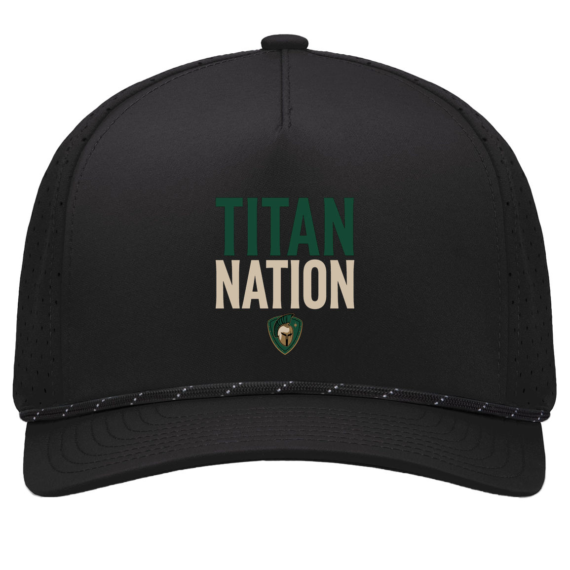 tc-titans-titan-nation-pacific-headwear-weekender-perforated-snapback-cap — Black/Black — Front — source sha256 f1ba43e3e1f222087d063370462b4ec6e0cfa23e9ca2c7ee56ebe2f784157d3f — Color position 1