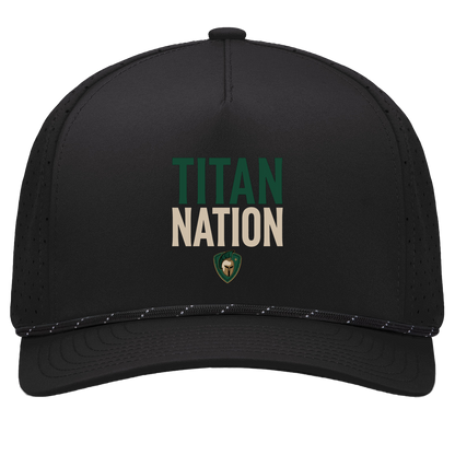 tc-titans-titan-nation-pacific-headwear-weekender-perforated-snapback-cap — Black/Black — Front — source sha256 f1ba43e3e1f222087d063370462b4ec6e0cfa23e9ca2c7ee56ebe2f784157d3f — Color position 1