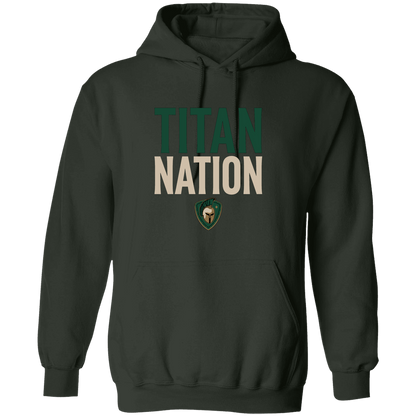 tc-titans-titan-nation-gildan-pullover-hoodie — Forest Green — Front — source sha256 f28e663156c9278c31854451bb5405be19ff9da15f4c22e067b7401bdfd5371d — Color position 7