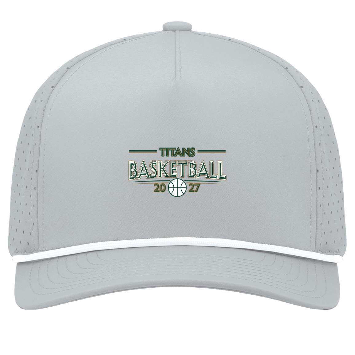 tc-titans-vintage-hardwood-pacific-headwear-weekender-perforated-snapback-cap — Silver/White — Front — source sha256 5f3623ffe6b4398d873acb30988ed6608d4ab1a045b789cd675a1c54a279787a — Color position 5