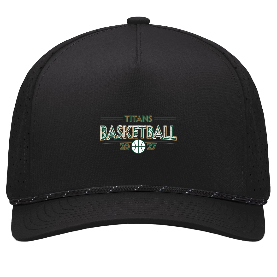tc-titans-vintage-hardwood-pacific-headwear-weekender-perforated-snapback-cap — Black/Black — Front — source sha256 70da6770470e22b2b417e4f0f126a1b788af8c0396093982117dfc4e766dbbdf — Color position 1