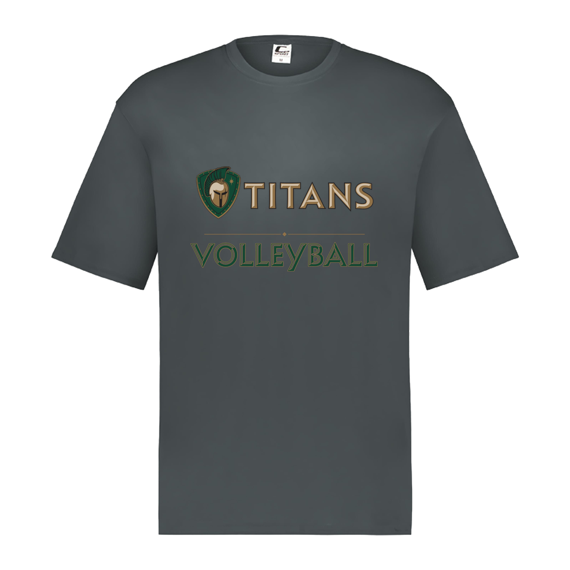 tc-titans-volleyball-basic-c2-mens-performance-short-sleeve-tee — Graphite — Front — source sha256 30976fd808c9c05b28204a082ab1e6673ad458b8efce85fa970f5d3334dcac6d — Color position 2