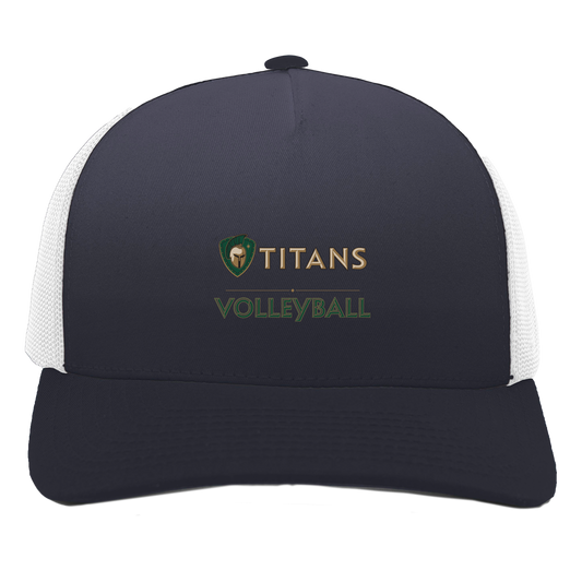 tc-titans-volleyball-basic-pacific-headwear-5-panel-trucker-snapback-cap — Navy/White — Front — source sha256 3bda3cb1d511bd46f9e71ddb92f591d6664adea55a3ed9c6a22a67b4de2ccd56 — Color position 1