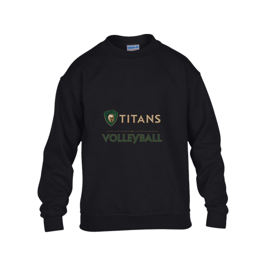 tc-titans-volleyball-basic-gildan-kids-heavy-blend-fleece-crew — Black — Front — source sha256 45f396b62f7f7285704339eb9b495eaa7ff2e0a0ce00e1c040691b7492bf97a3 — Color position 1