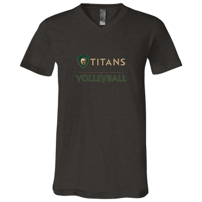 tc-titans-volleyball-basic-bella-canvas-unisex-jersey-ss-v-neck-t-shirt — Dark Grey Heather — Front — source sha256 743191a5782fd4f8236b61a10d5e9f68a4124b6b090f6916529e0dbcd7f51645 — Color position 3