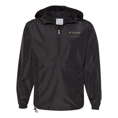 tc-titans-volleyball-basic-champion-unisex-packable-anorak-jacket — Black — Front — source sha256 a859423577e9c445a54c8d8dcc3824905428654988da40ac5abf8b7195ad1c76 — Color position 1