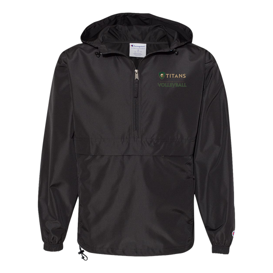 tc-titans-volleyball-basic-champion-unisex-packable-anorak-jacket — Black — Front — source sha256 a859423577e9c445a54c8d8dcc3824905428654988da40ac5abf8b7195ad1c76 — Color position 1