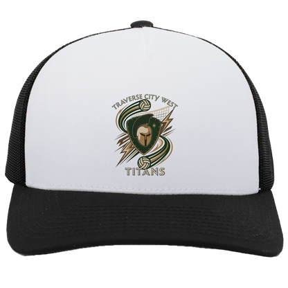 tc-titans-volleyball-rally-pacific-headwear-5-panel-trucker-snapback-cap — White/Black — Front — source sha256 192112d33fa98c61c8de42ebf26927c30df026a0ad3a695c514f11de1f335f31 — Color position 5