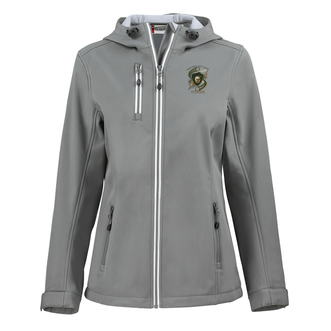 tc-titans-volleyball-rally-clique-womens-eco-stretch-softshell-jacket — Slate — Front — source sha256 57a312bdff6467aaa5b732daeffd7bf9207351ec7eb899413419bfe1575d36c4 — Color position 2