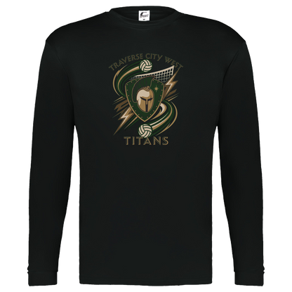 tc-titans-volleyball-rally-c2-kids-performance-long-sleeve-tee — Black — Front — source sha256 68499619c70fefcb42e2190172cc8f1848a76473c24c610959d27bd79c9faff5 — Color position 1