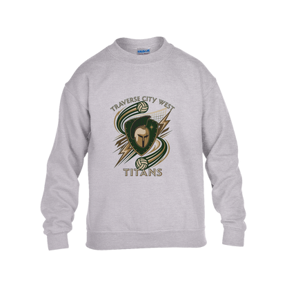 tc-titans-volleyball-rally-gildan-kids-heavy-blend-fleece-crew — Grey — Front — source sha256 7f04b7cec4481f1effeb28da436d6187dbc46476a7d32dc80c5b882b6fcd20e3 — Color position 3