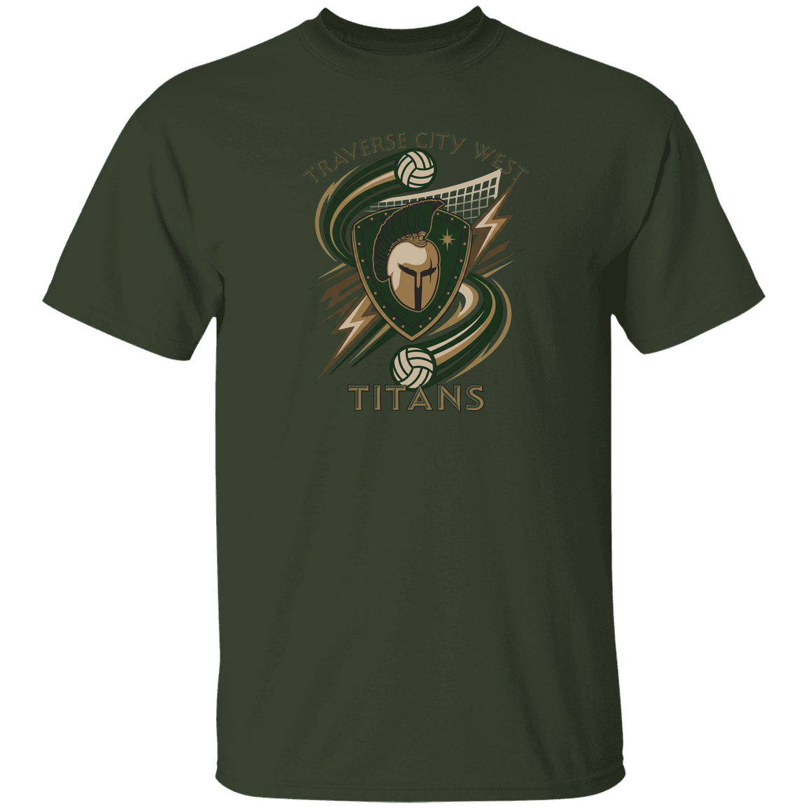 tc-titans-volleyball-rally-gildan-5-3-oz-t-shirt — Forest — Front — source sha256 86555f2e864a6f487aa6a88bb24c7a867a77b6fa1e5d23bf6ba72f9e63027c9c — Color position 7