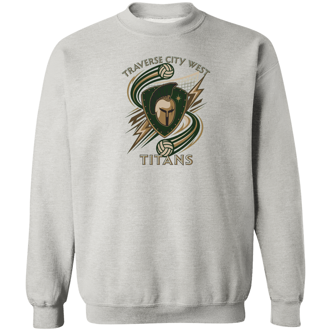 tc-titans-volleyball-rally-gildan-crewneck-pullover-sweatshirt — Ash — Front — source sha256 a6c50d28acf6571b896b7d50a55e91a218541d39fe7b93777aa3f00b3d51e899 — Color position 2