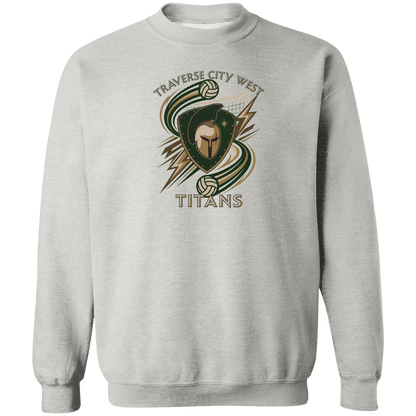 tc-titans-volleyball-rally-gildan-crewneck-pullover-sweatshirt — Ash — Front — source sha256 a6c50d28acf6571b896b7d50a55e91a218541d39fe7b93777aa3f00b3d51e899 — Color position 2