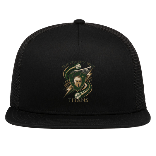 tc-titans-volleyball-rally-pacific-headwear-d-series-5-panel-trucker-snapback-cap — Black — Front — source sha256 a7624fae6801fc3991d27a659643ac42508026007c78024a45523ba6db36e0f0 — Color position 1