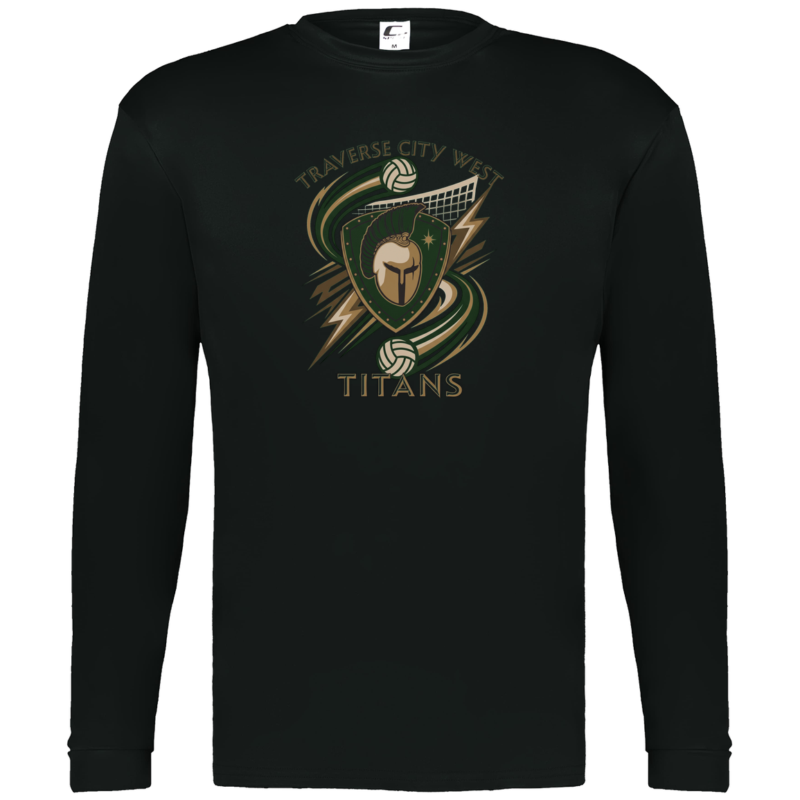 tc-titans-volleyball-rally-c2-mens-performance-long-sleeve-tee — Black — Front — source sha256 cbb89e7509411d7e5b688cfd2ce2aff7d7ff405fd7a696e3fc489a4fefef6529 — Color position 1