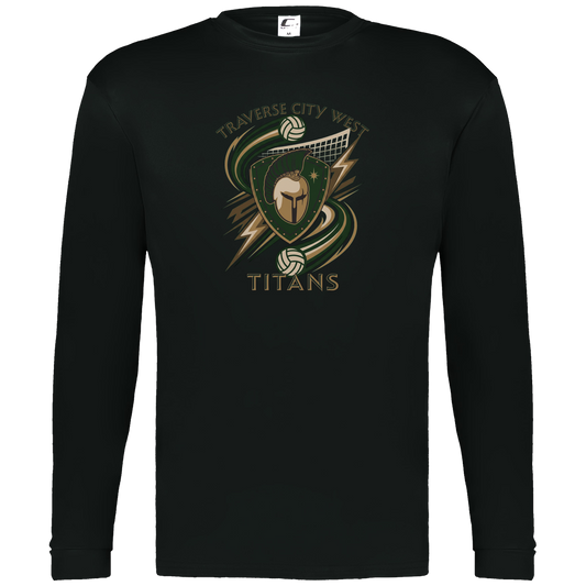 tc-titans-volleyball-rally-c2-mens-performance-long-sleeve-tee — Black — Front — source sha256 cbb89e7509411d7e5b688cfd2ce2aff7d7ff405fd7a696e3fc489a4fefef6529 — Color position 1