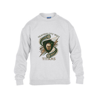 tc-titans-volleyball-rally-gildan-kids-heavy-blend-fleece-crew — White — Front — source sha256 d95e84a0a82f5f47b7e8431791fa4117a5d6c33025d77a893da63d47482a8018 — Color position 4