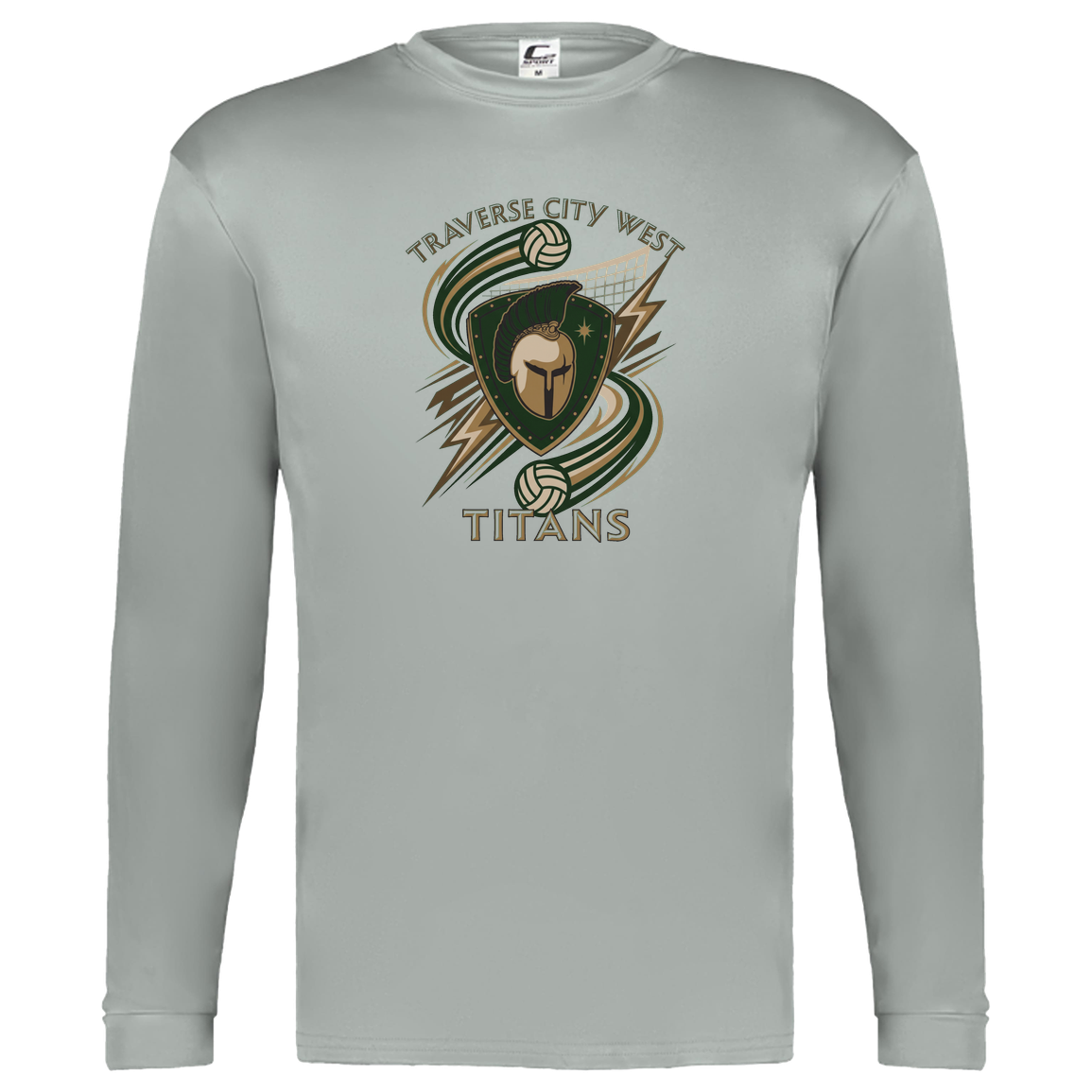 tc-titans-volleyball-rally-c2-kids-performance-long-sleeve-tee — Silver — Front — source sha256 f326d55059da2bb49306c97074e90f50d2a8954d992fe7f5107313961c0ef853 — Color position 3