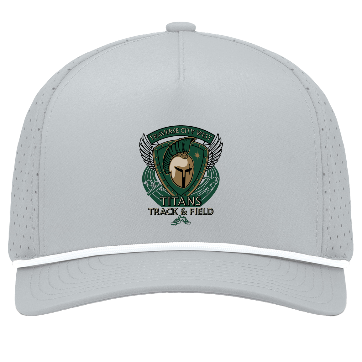 tc-titans-winged-warrior-crest-pacific-headwear-weekender-perforated-snapback-cap — Silver/White — Front — source sha256 59dc2c0b84b3f1bcbf7f8fa84842b01a928f9169deb1438585dbe7753ca50403 — Color position 5