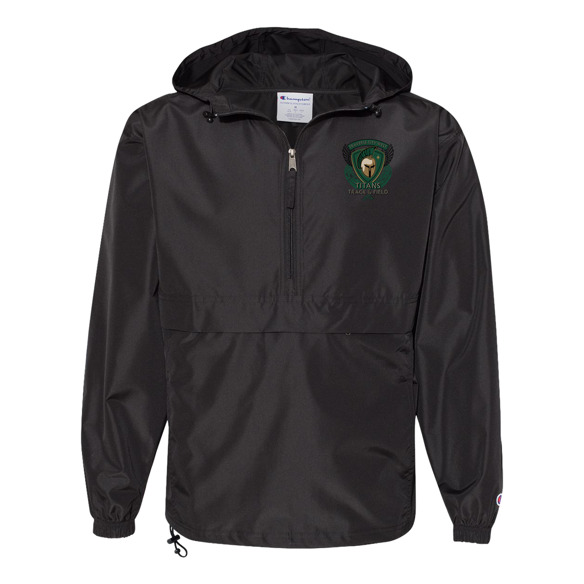 tc-titans-winged-warrior-crest-champion-unisex-packable-anorak-jacket — Black — Front — source sha256 6447d995c5a4b823806cfce1cde7deb274112b8334524ff62005f0cbb43f1ec9 — Color position 1