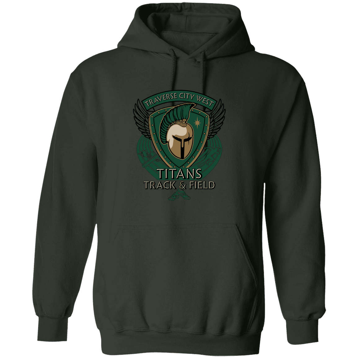 tc-titans-winged-warrior-crest-gildan-pullover-hoodie — Forest Green — Front — source sha256 6e26b38cbf21fa8d73135e317671bc3788968db6ad7221eeee209908a8cae501 — Color position 7