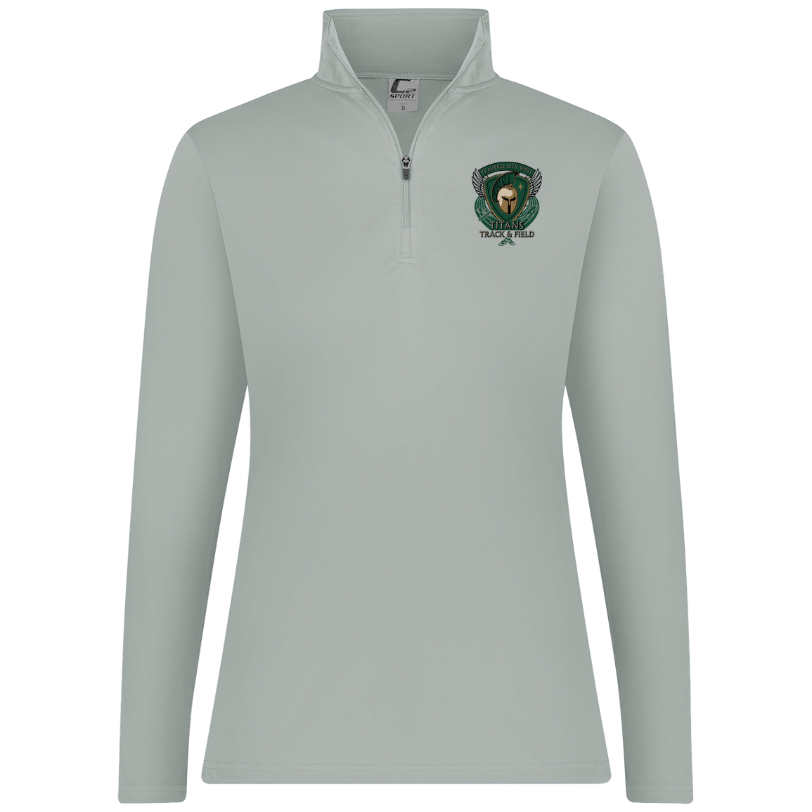 tc-titans-winged-warrior-crest-c2-womens-1-4-zip-pullover — Silver — Front — source sha256 7b4e9dc19a33e85491644ba4a49a051382279c470708d9a2d74db7ed11949cf2 — Color position 2