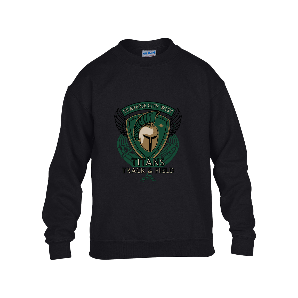 tc-titans-winged-warrior-crest-gildan-kids-heavy-blend-fleece-crew — Black — Front — source sha256 a682e5ee3f6890b3b307faf6230786e14e46b0273c4a6cce75fff2b8fb4ceeb9 — Color position 1