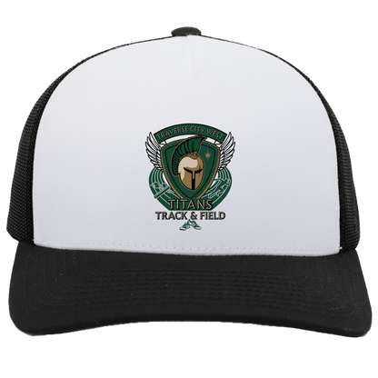 tc-titans-winged-warrior-crest-pacific-headwear-5-panel-trucker-snapback-cap — White/Black — Front — source sha256 ca831a99c0dc5229622976830204bcb31af11cc45387462179a73e5a276fa3c7 — Color position 4