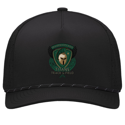 tc-titans-winged-warrior-crest-pacific-headwear-weekender-perforated-snapback-cap — Black/Black — Front — source sha256 d95e6e3d537b7a5fc8f0307041137399aeb04bccb5f25de4c520e8db0c9218ae — Color position 1