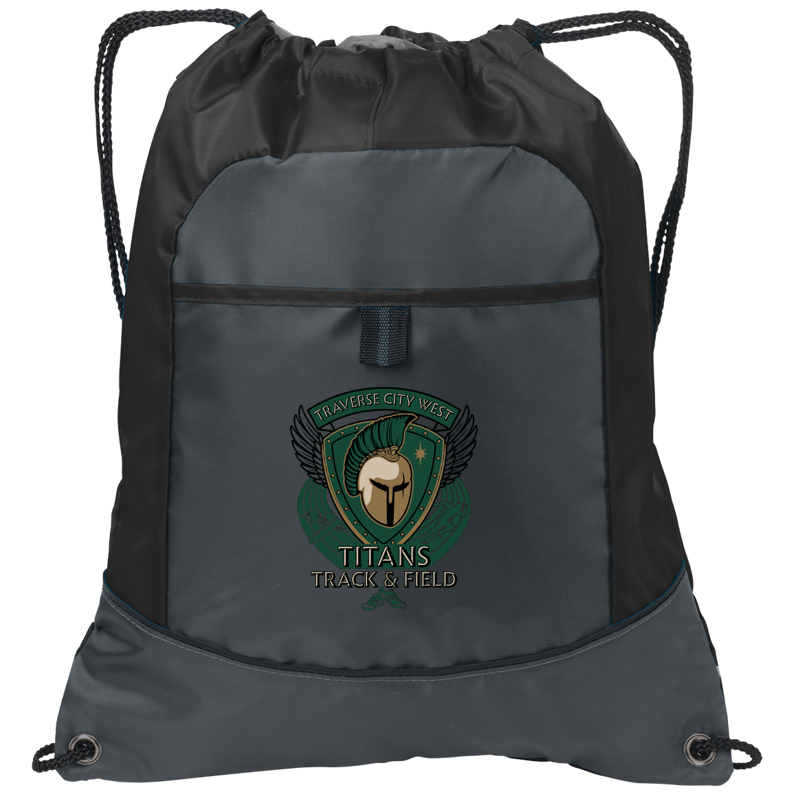 tc-titans-winged-warrior-crest-port-authority-pocket-cinch-pack — Deep Smoke/Black — Front — source sha256 e18577b3c0c49c115603af4401cb42c6d48f814d7c897134445feaf182fc263b — Color position 1