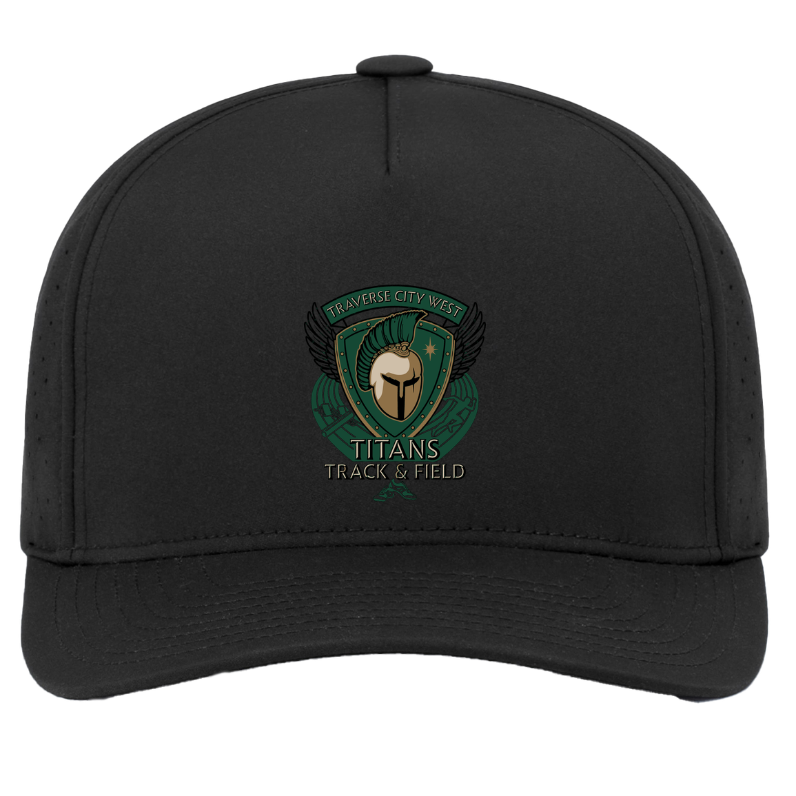 tc-titans-winged-warrior-crest-pacific-headwear-weekender-perforated-snapback-cap — Black — Front — source sha256 f8c86177eab1731608fe9ee6cb6e6e3158ee927977b156acb9a3818bb7ad7865 — Color position 2