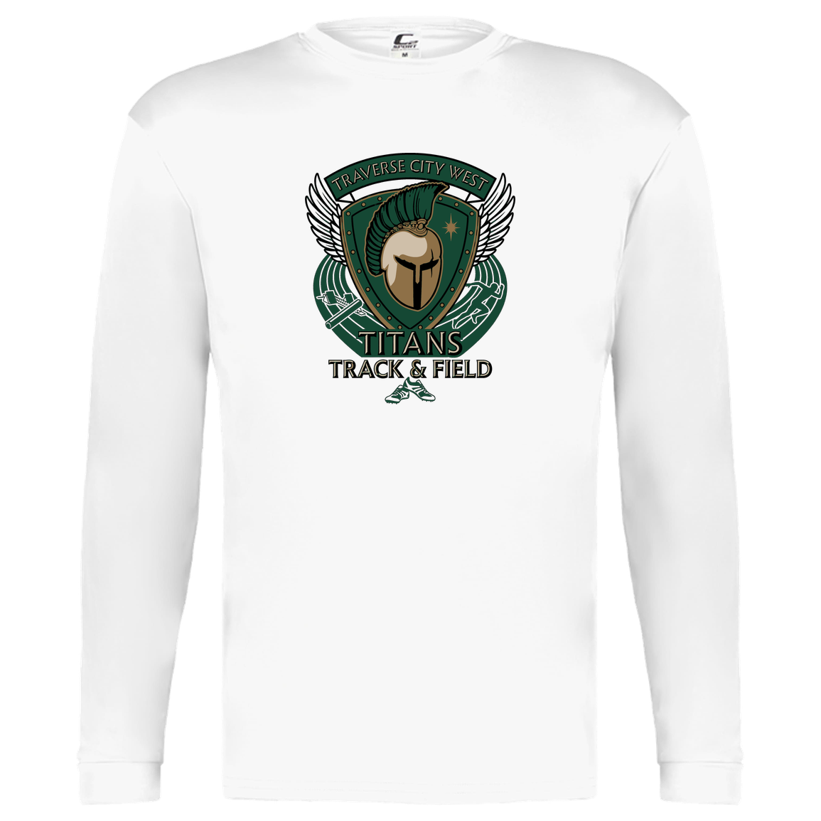 tc-titans-winged-warrior-crest-c2-kids-performance-long-sleeve-tee — White — Front — source sha256 f93b313bfa2dd371cd65b4b4a4a113ef7ca5eee61951039e981e681906f895a0 — Color position 4