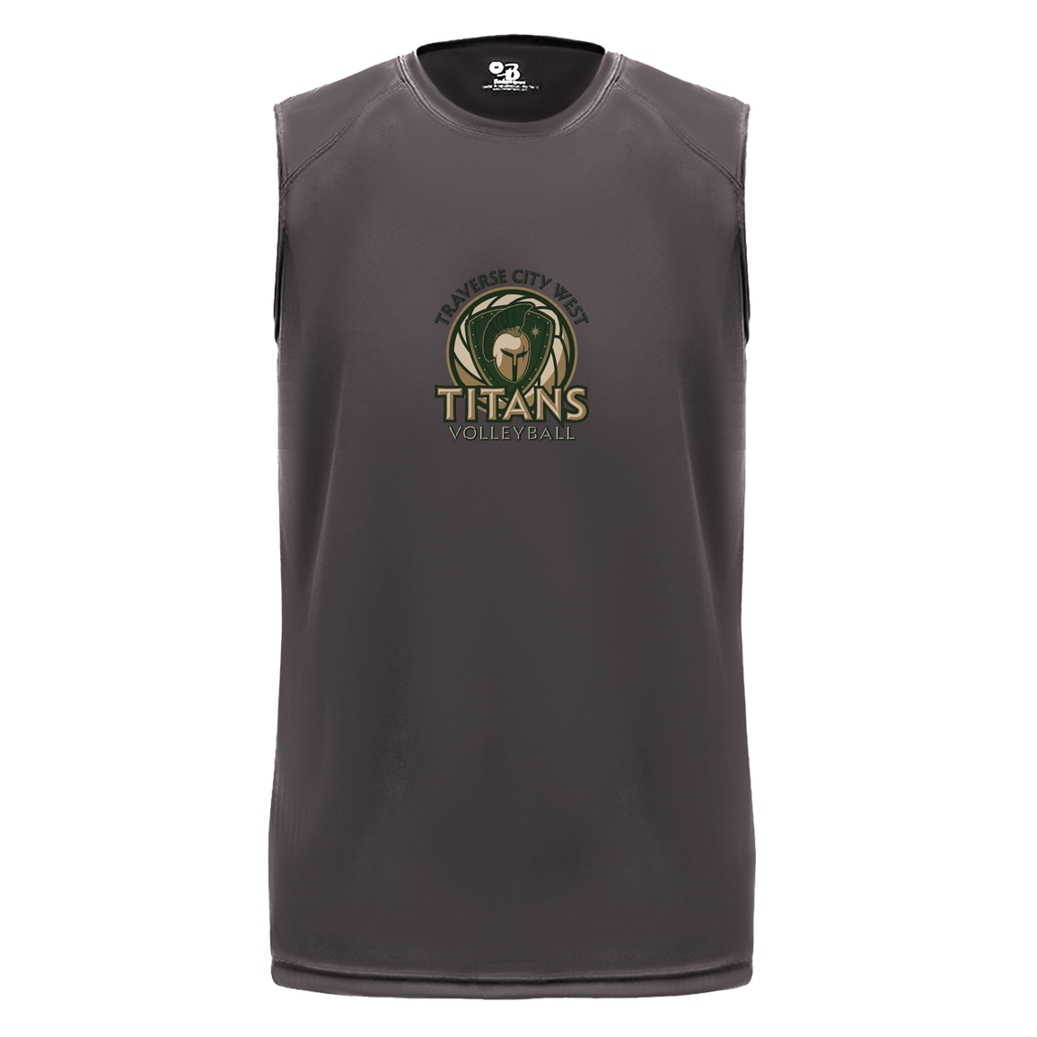 tc-titans-volleyball-bold-mascot-badger-b-core-sleeveless-performance-tee — Graphite — Front — restored 2026-09-05 — source sha256 50fe5905d8b83e3116375e34fd6a4ef21c737729ee90a72297912f1159ffac01