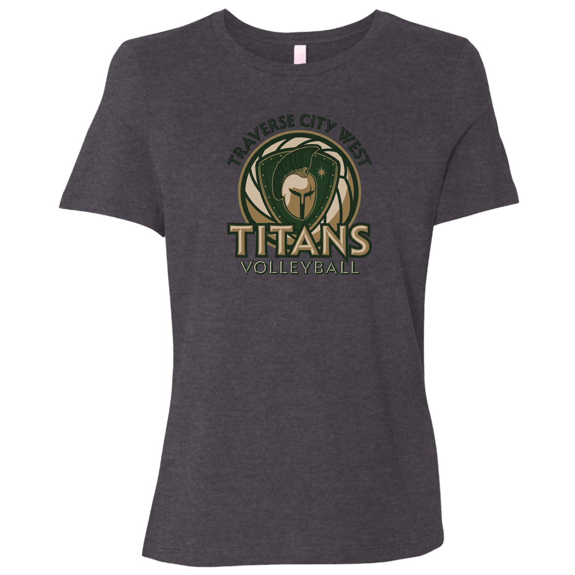 tc-titans-volleyball-bold-mascot-bella-canvas-ladies-relaxed-jersey-short-sleeve-t-shirt — Dark Grey Heather — Front — restored 2026-09-05 — source sha256 8fc3b9e3eec19102d3242440201f528642f2f77dcb2f230073bdea6a3476c484