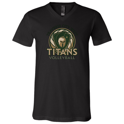 tc-titans-volleyball-bold-mascot-bella-canvas-unisex-jersey-ss-v-neck-t-shirt — Black — Front — restored 2026-09-05 — source sha256 c18c52ee1e453e08f2964581ce1ccf403308c569a15bdcaa32041e9877a8ecdb